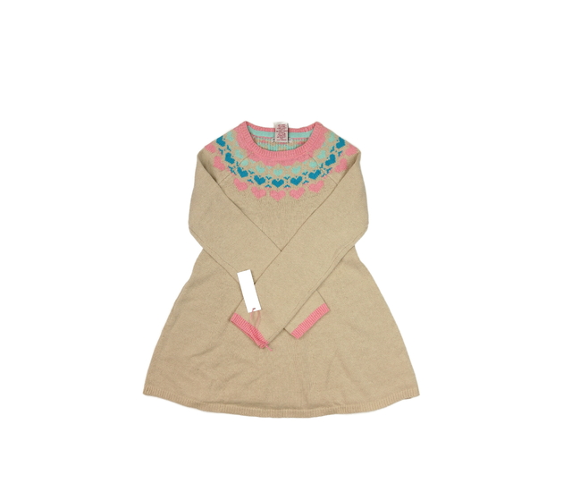 Nové hnědé svetrové šaty se srdci 