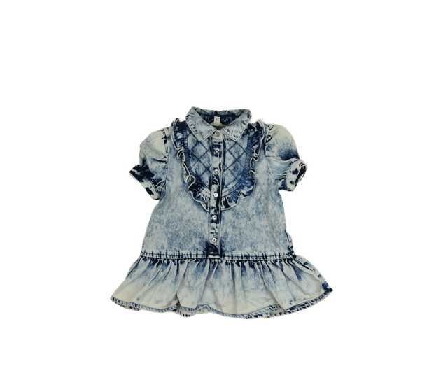 Riflové šaty s volánky River Island 