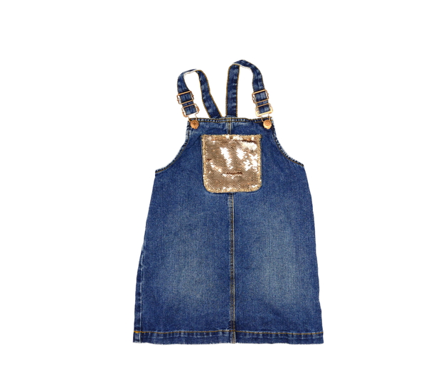 Modré riflové šaty se zlatými flitry George