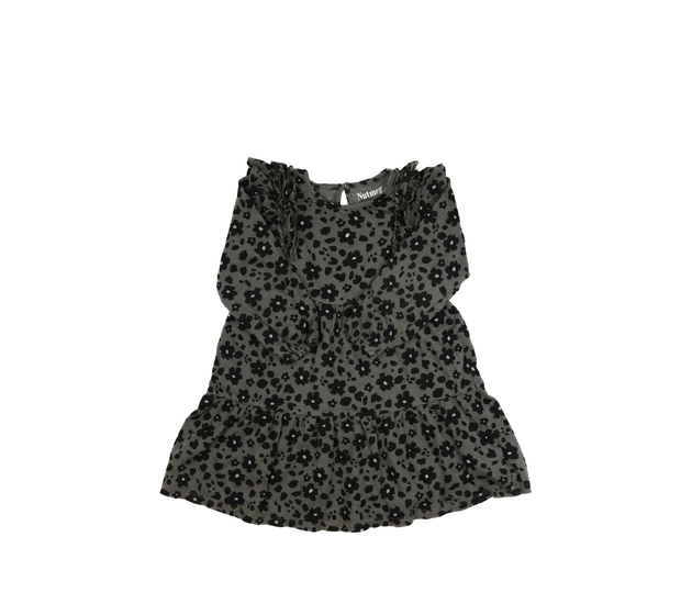 Šedé květinové šaty s volánky Nutmeg