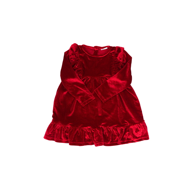 Červené semišové šaty s volánky F&F