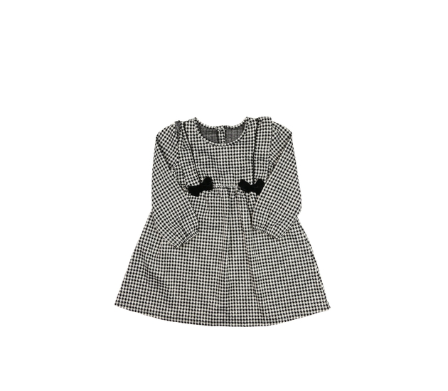 Černo-bílé společenské šaty s mašlí 