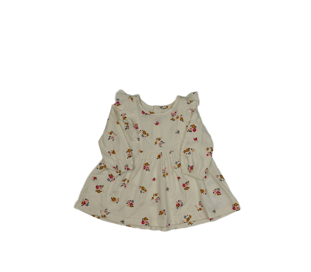 Nové krémové květinové šaty s volánky 