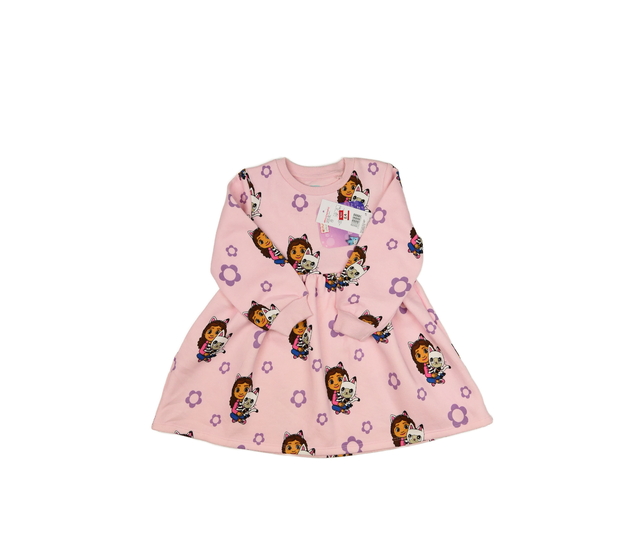 Nové růžové mikinové šaty s obrázky 