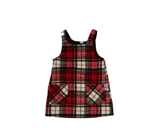 Červené kostkované teplejší šaty Tu