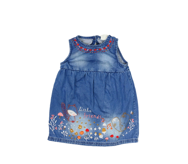 Modré šaty s výšivkami F&F