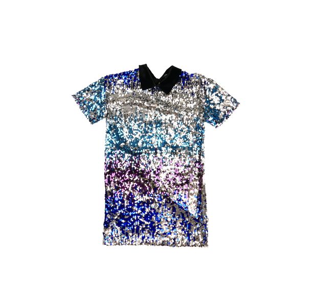 Černé šaty s límečkem a flitry River Island