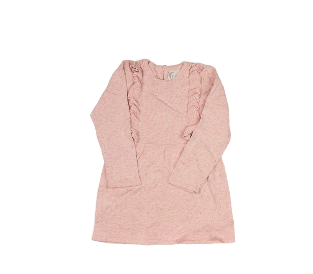 Růžové svetrové šaty s volánky Primark