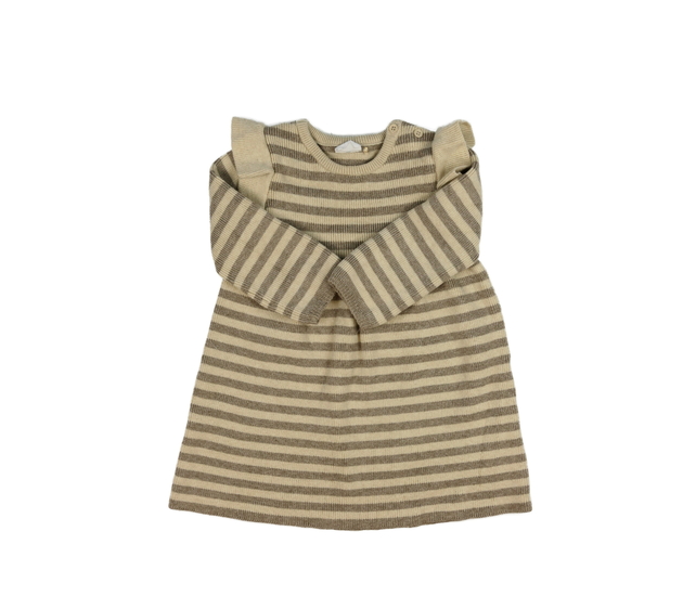 Hnědé teplé svetrové šaty s volánky F&F