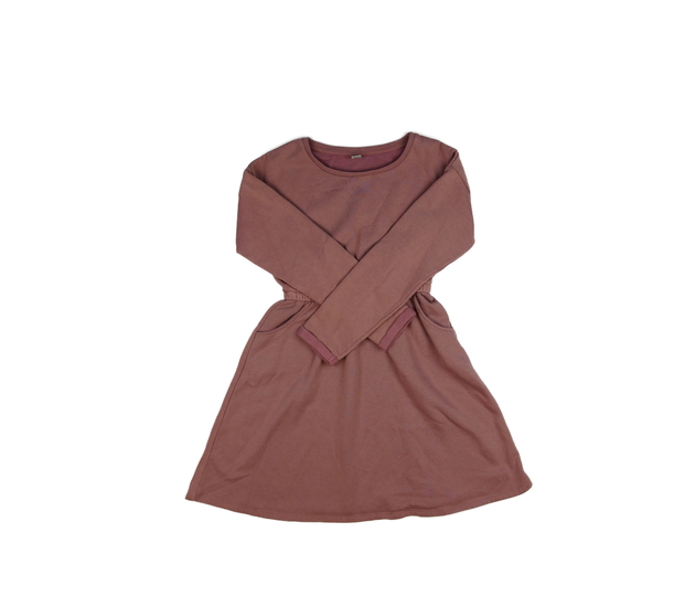 Růžové mikinové šaty s gumou v pase Tu 