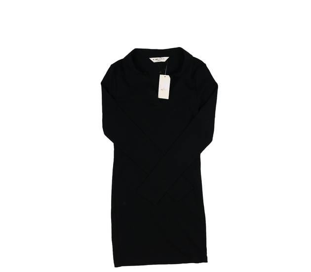 Nové černé pouzdrové šaty s límečkem 