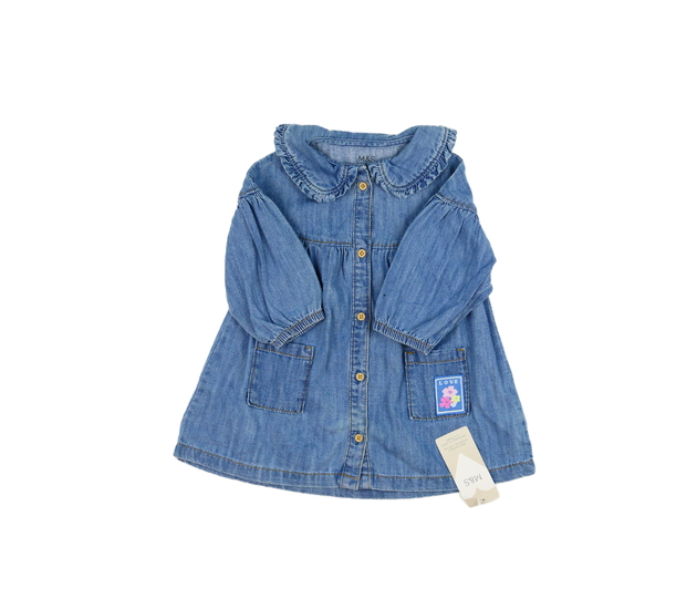 Nové modré riflové šaty s límečkem M&S