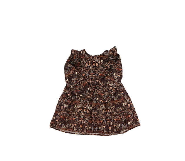 Hnědé manšestrové šaty se zvířátky Tu