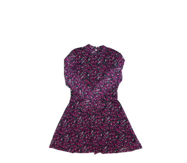 Tmavé růžově květinové společenské šaty 