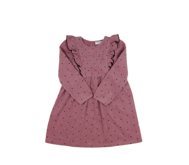 Růžové teplé šaty se srdíčky Primark 