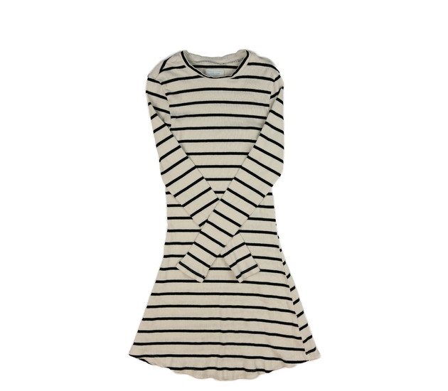 Bílé žebrované šaty s černými pruhy Primark 