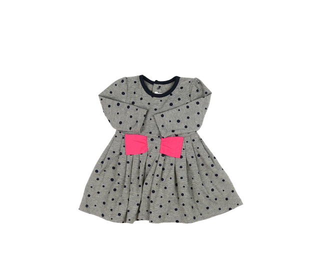 Šedo-modré šaty s kolečky 