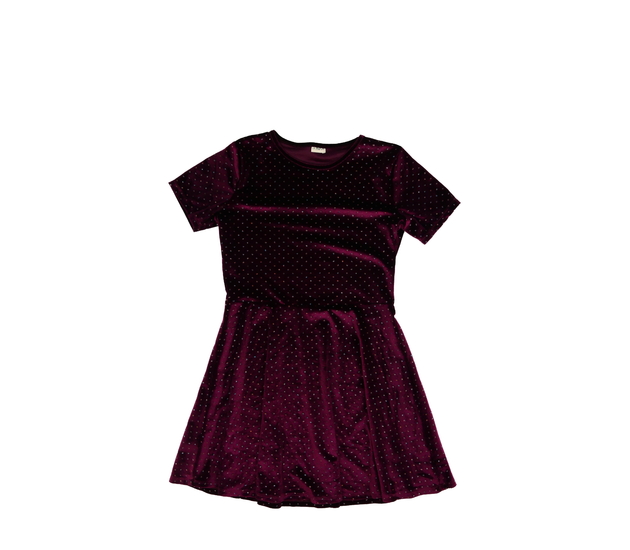 Tmavě purpurové šaty s lesklými kolečky F&F