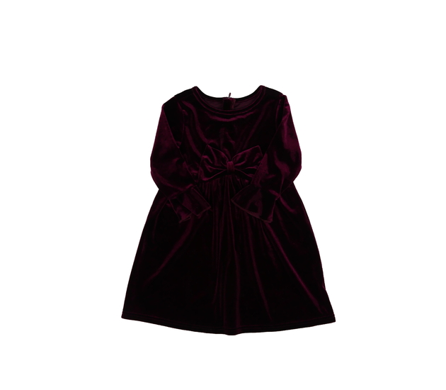 Purpurové šaty s mašlí 