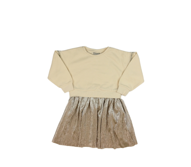 Krémovo-zlaté mikinové šaty