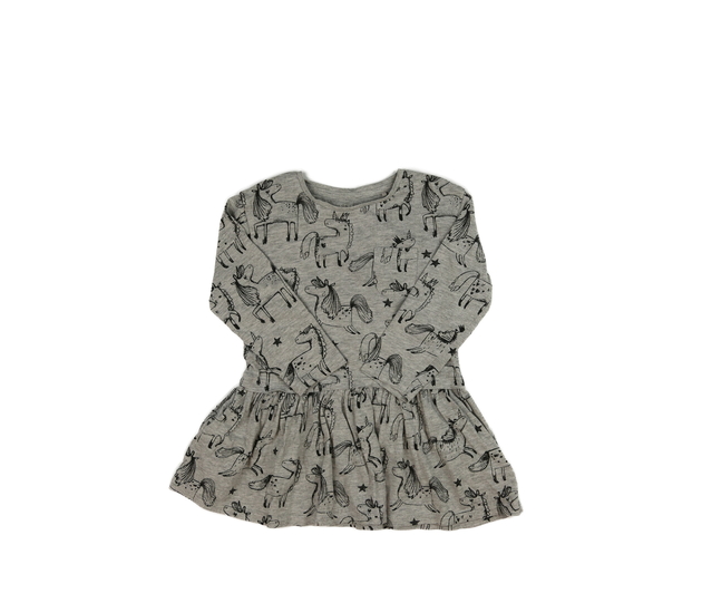 Šedé melírované šaty s jednorožci Next