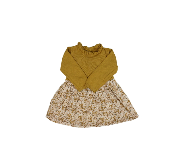 Hnědé šaty s květinami Tu