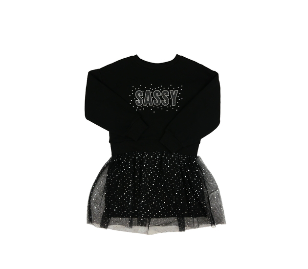 Černo-stříbrné mikinové šaty 