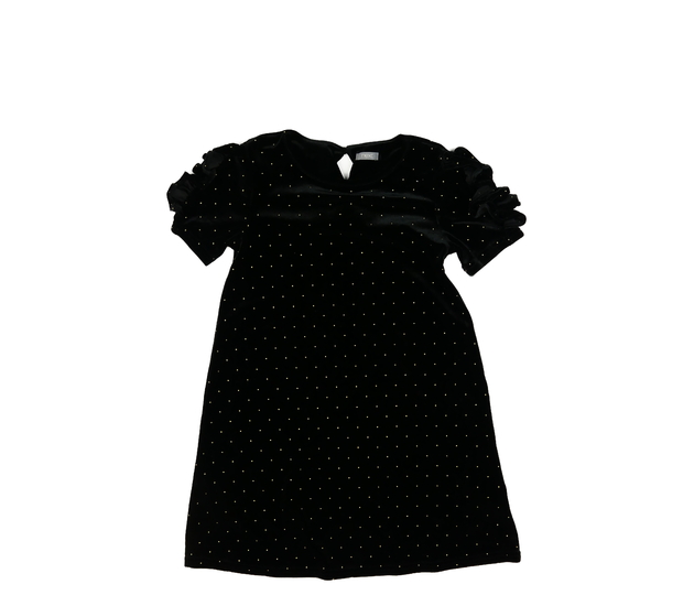 Černé semišové šaty se zlatými detaily Next