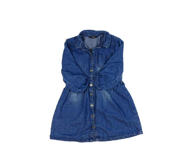 Modré riflové šaty s límečkem George