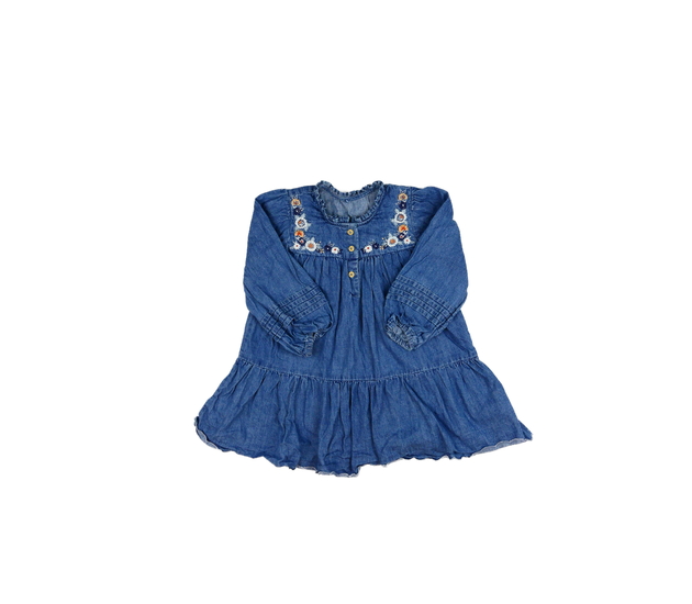 Modré riflové šaty s květinami George