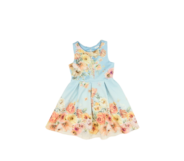 Modré květinové společenské šaty Next