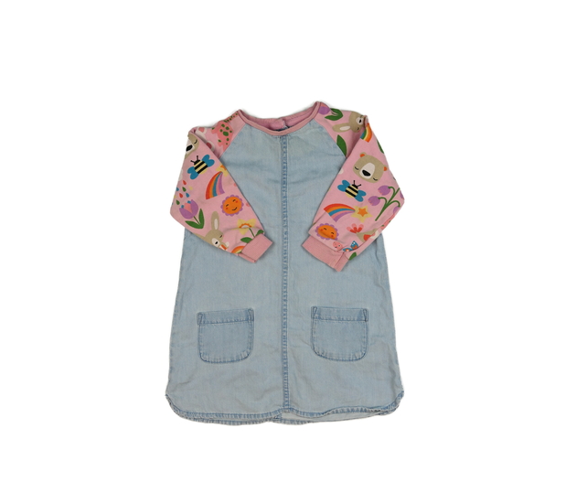 Modré šaty s růžovými rukávy Next