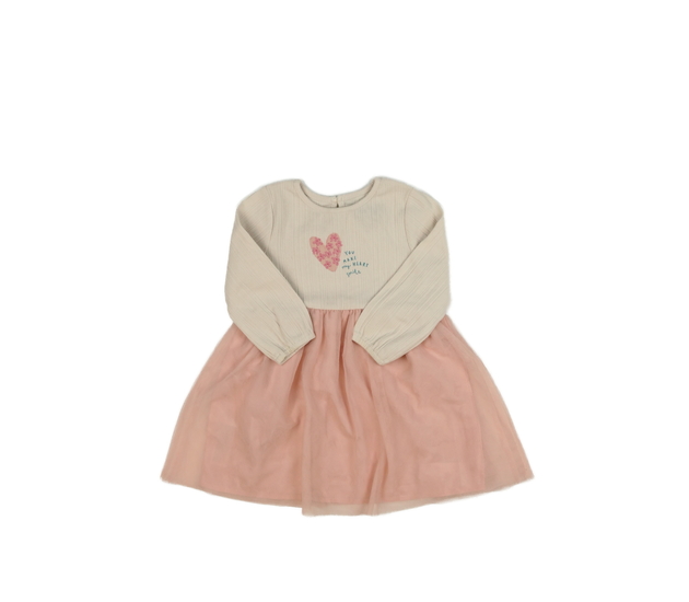 Krémové šaty s růžovou tylovou sukní Primark