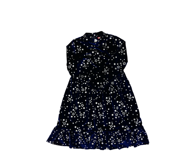 Modré semišové šaty s hvězdami