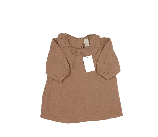 Nové béžové šaty s volánem kolem krku H&M