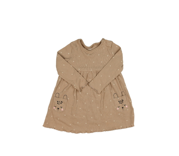 Hnědé žebrované šaty se srdci F&F