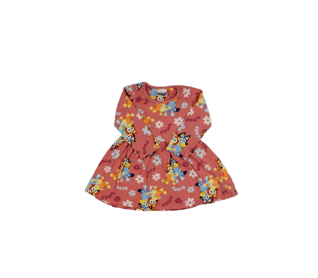 Růžové šaty Bluey a Bingo