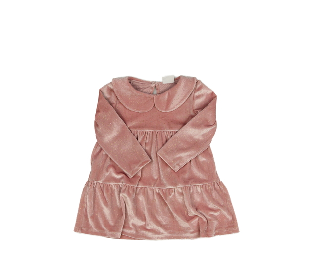 Růžové hebké lesklé šaty s límečkem F&F