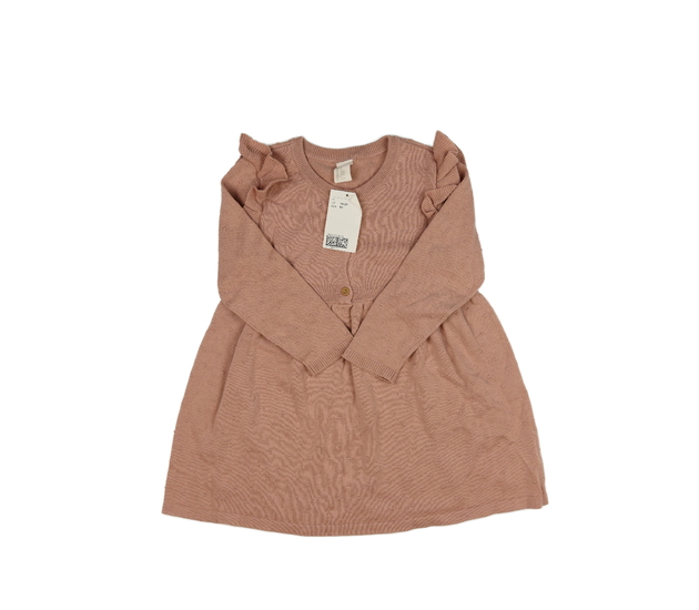 Nové růžové svetrové šaty s volánky H&M