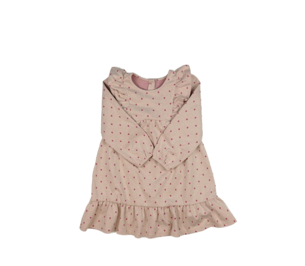 Růžové teplé šaty s volánky 