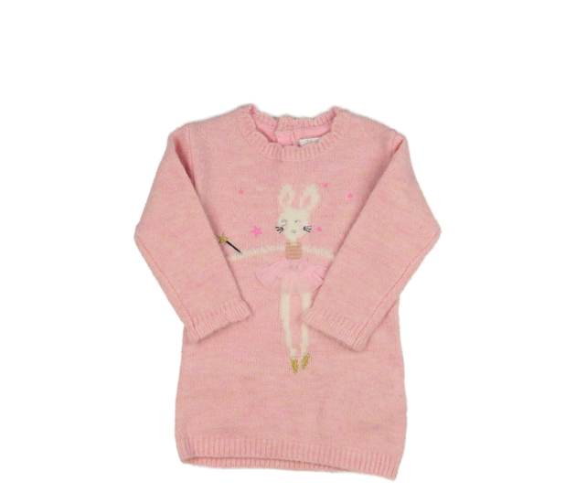 Růžové svetrové šaty se zajíčkem Primark