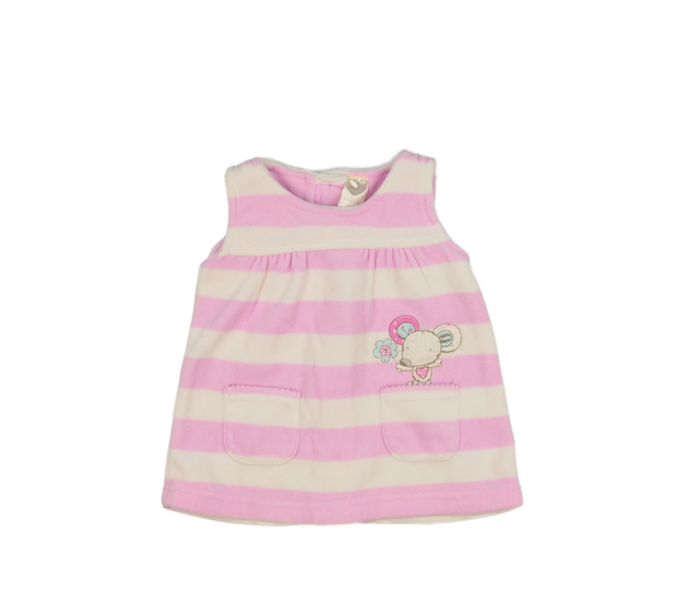 Bílo-růžové šaty s myškou 