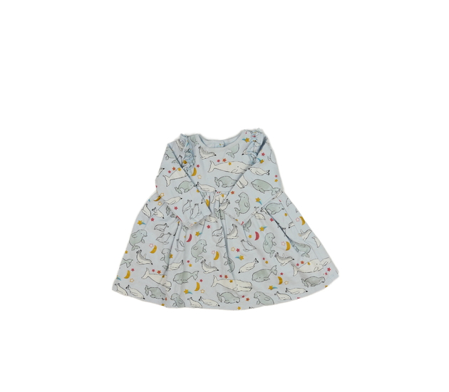 Modré krásné šaty se zvířátky a volánky M&S