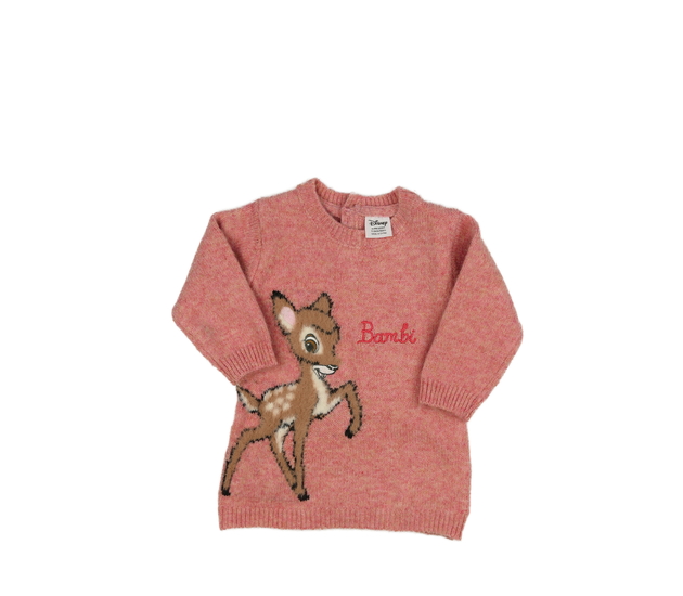Růžové svetrové šaty Bambi Disney Primark