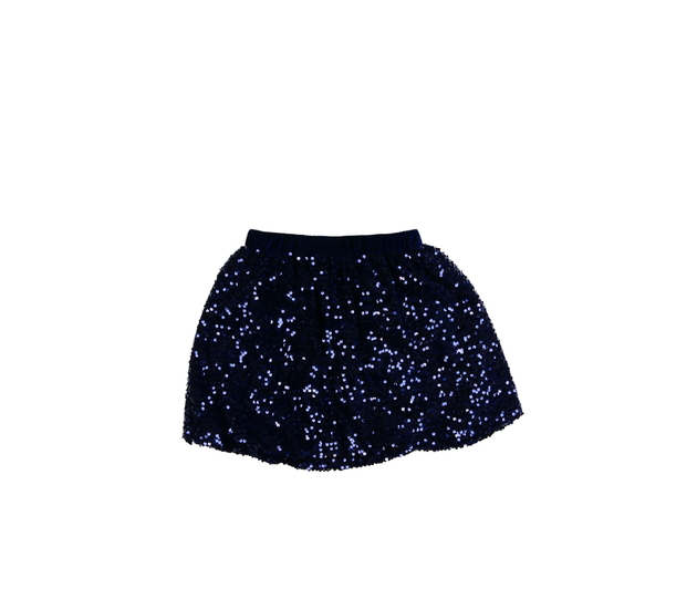 Tmavě modrá flitrovaná sukně 