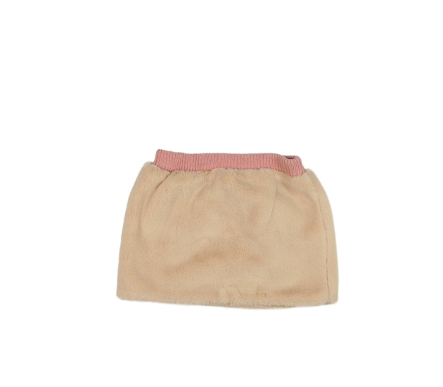 Teplá hnědo-růžová zimní sukně 