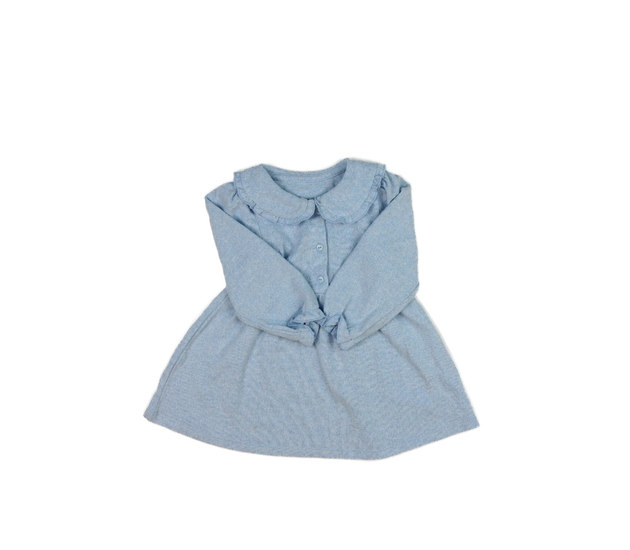 Modré melírované šaty s límečkem 