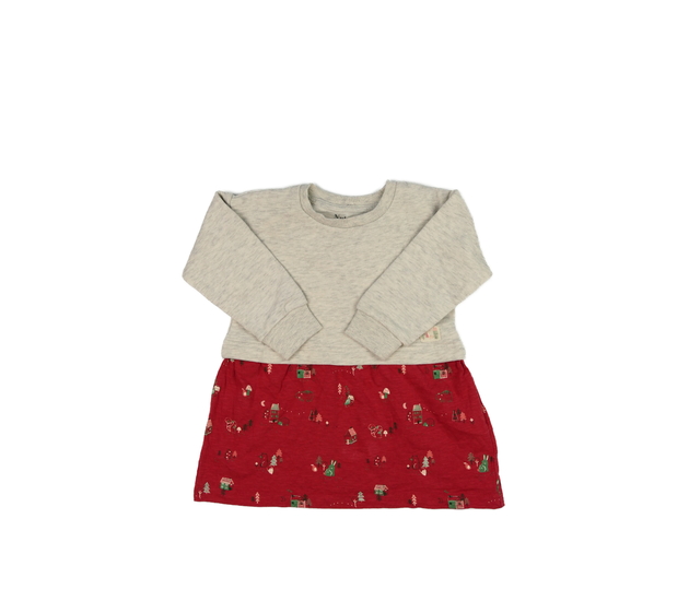 Šedo-červené mikinové šaty Nutmeg