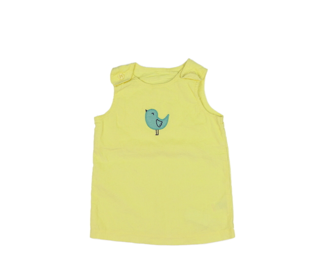 Žluté šaty s ptáčkem 