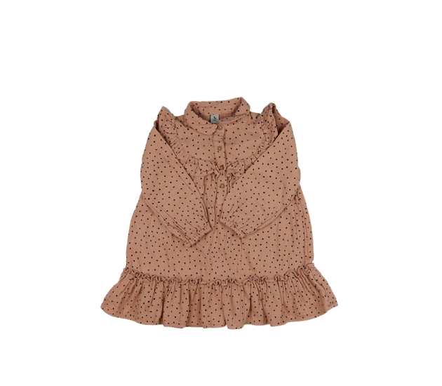 Starorůžové šaty s volánky a límečkem Tu 